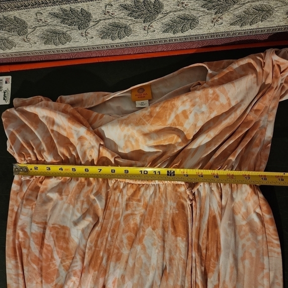 💕5 For $20 Ruby Rd. Tie Waist Dress Peach/White Size 2X - Picture 9 of 10